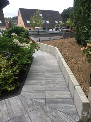 Gartenweg, Wegebau, Plattierung, Pflasterarbeiten